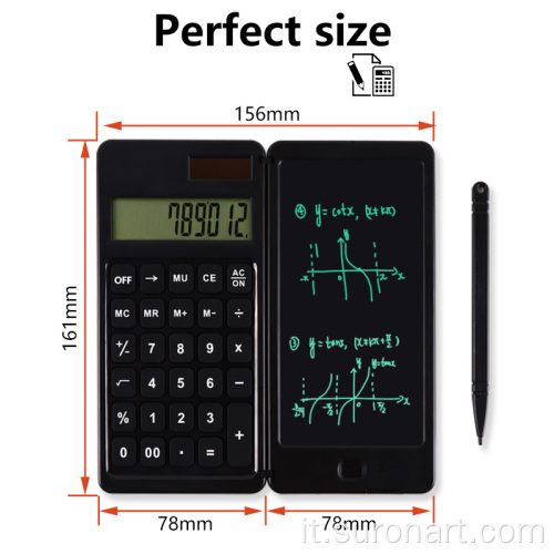Nuova calcolatrice di design con tavoletta per scrivere